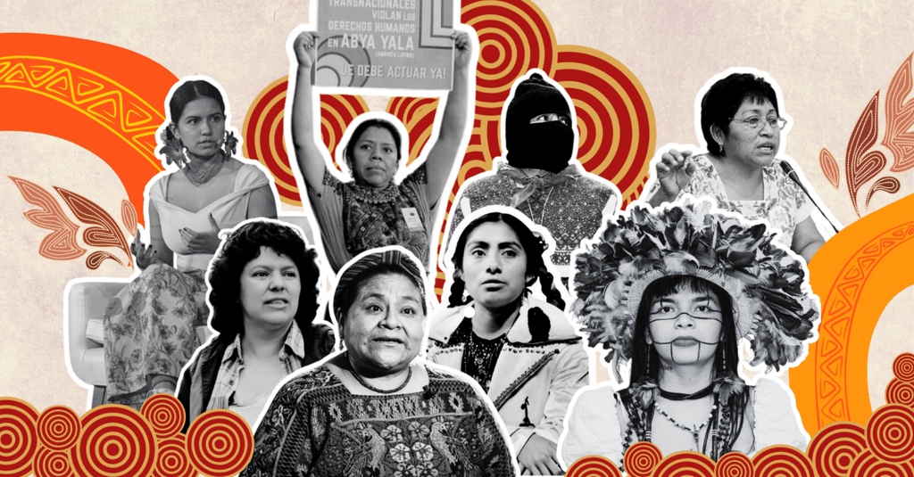 collage picturing Eight Latin American Indigenous Women Activists 