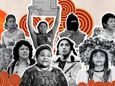 collage picturing Eight Latin American Indigenous Women Activists
