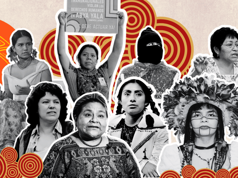 collage picturing Eight Latin American Indigenous Women Activists