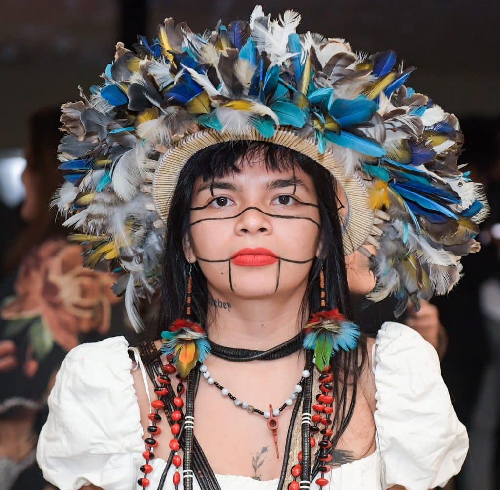 woman wearing traditional headdress