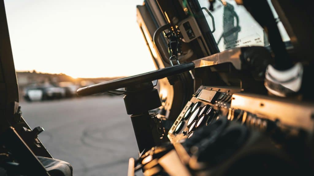 interior view of armored vehicle
