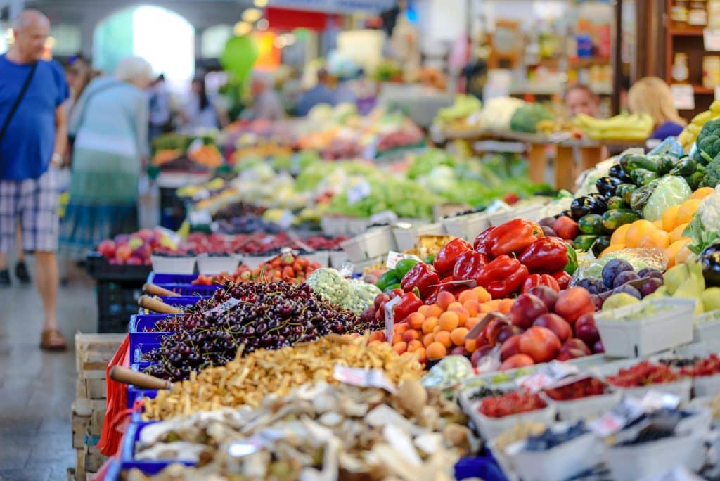 organic products displayed at the farmer's market