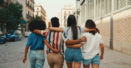 group of women walking together