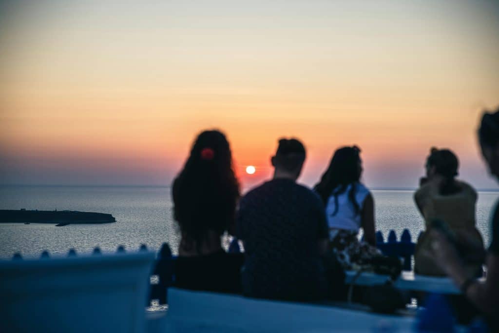 friends watching the sunset