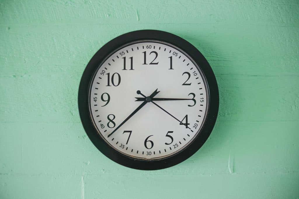 round clock on a wall