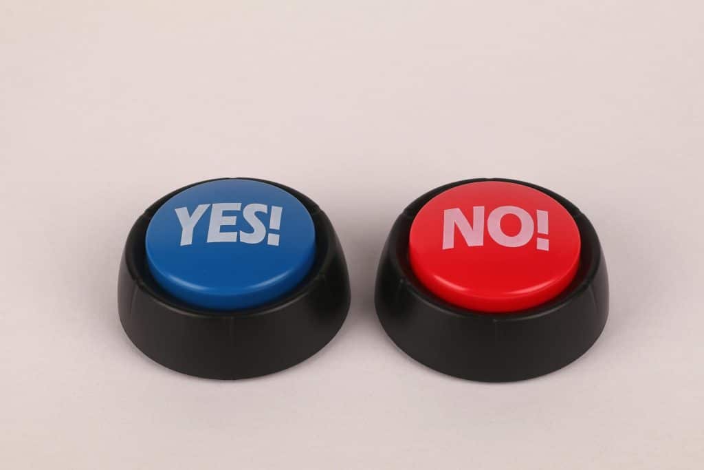 two big yes and no buttons