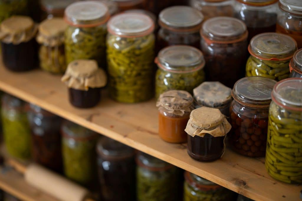 pickled foods in jars