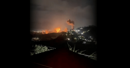 explosions in a city