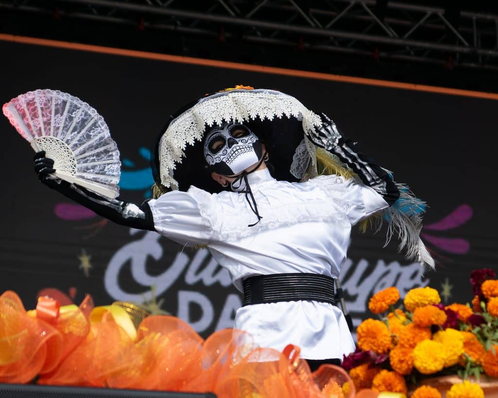 person in day of the dead costume